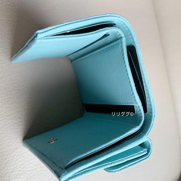 シャネルミニ財布 コピー キャビアスキン三つ折り ブルー A844011820111328